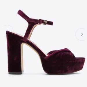 Brand New Burgundy Velvet Draper James Platform Heels!